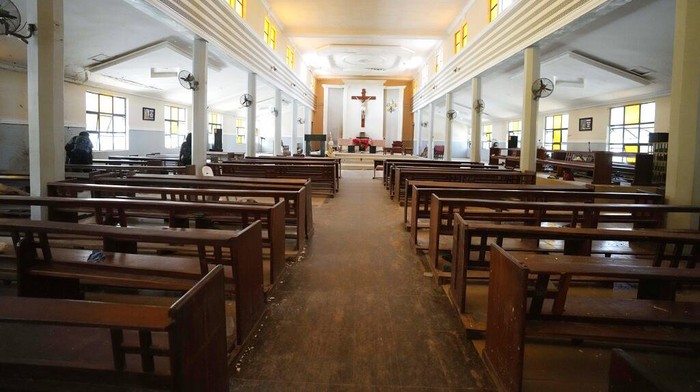 People involved in the St. Francis Catholic Church attack receives treatment at St Louis Catholic Hospital in Owo Nigeria, Monday, June 6, 2022. Lawmakers in southwestern Nigeria say more than 50 people are feared dead after gunmen opened fire and detonated explosives at a church. Ogunmolasuyi Oluwole with the Ondo State House of Assembly said the gunmen targeted the St Francis Catholic Church in Ondo state on Sunday morning just as the worshippers gathered for the weekly Mass. (AP Photo/Sunday Alamba)