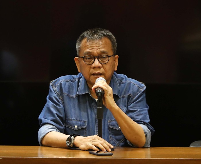 M Taufik saat menjelaskan kampanye terbuka Prabowo di Pilpres 2019, 4 April.