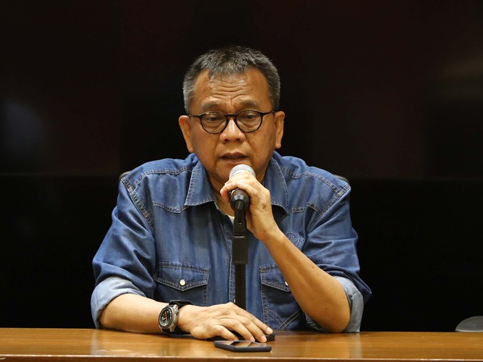 M Taufik saat menjelaskan kampanye terbuka Prabowo di Pilpres 2019, 4 April.