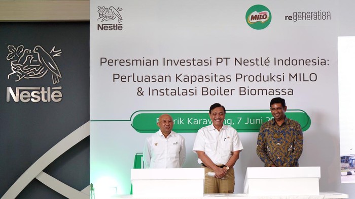 Menko Marves Luhut Binsar Pandjaitan Meresmikan Pabrik Milo di Karawang