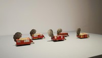 Ini karya Toys S US #14 yang terbuat dari seng. Dia mengatakan karya seni bisa dibuat dengan berbagai bahan apapun.  Foto: Courtesy of Museum MACAN