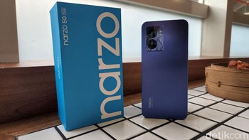 Harga Realme Narzo 50 5G di Indonesia adalah Rp 3,299 juta Foto: Adi Fida Rahman/detikINET