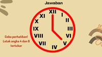 Ya, kesalahannya yaitu angka 4 dan 6 pada jam tersebut tertukar.