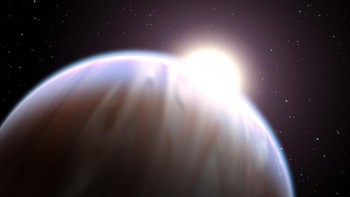 HD 189733 b. Ini adalah planet gas yang suhunya di siang hari bisa mencapai 965 derajat Celsius. Kurang ekstrem? Di planet ini anginnya bisa berhembus dengan kecepatan 7.242 km/jam, atau enam kali dari kecepatan suara. Foto: NASA/JPL-Caltech