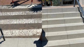 Ini bukan perbedaan dua foto tangga jadi satu, tapi aslinya ini tangga di lokasi yang sama. Foto: Brightside