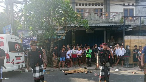 Kecelakaan maut di Jalan Raya Dharmasaba, tepatnya di pasar Tegal Dharmasaba, Abiansemal, Badung, Rabu (8/6/2022) sore.