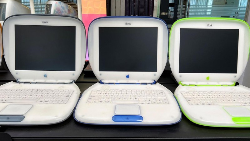 An old Apple camera is displayed in a warehouse at Elcome International company in Dubai, United Arab Emirates May 23, 2022. Picture taken May 23, 2022. REUTERS/Rula Rouhana
