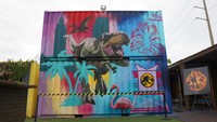 Mural ini dibuat oleh seniman bernama Luis Valle.  Foto: Getty Images/Alexander Tamargo