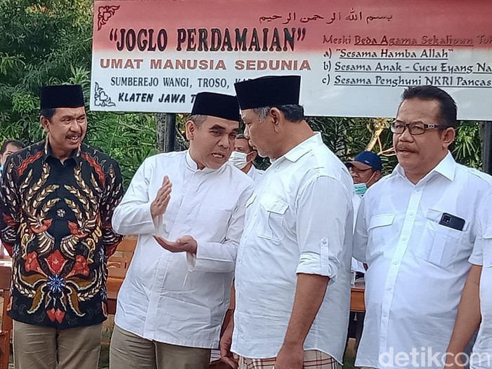 Sekjen Partai Gerindra Ahmad Muzani di Ponpes Al Muttaqin Pancasila Sakti Klaten, Rabu (8/6/2022).