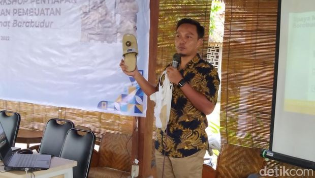 Suasana workshop penyiapan bahan pembuatan upanat di Balkondes Tuksongo, Kecamatan Borobudur, Selasa (7/6/2022).