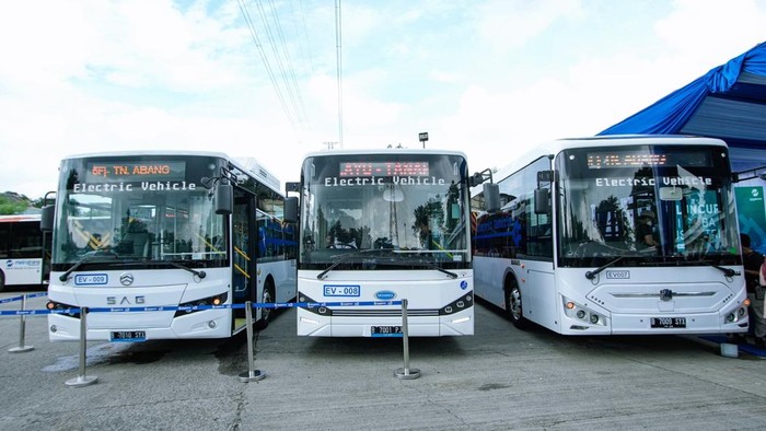 TransJakarta Uji Coba Bus Listrik Rute Kampung Melayu-Tanah Abang (Foto: Tiara/detikcom)