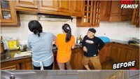 Nah, begini perbedaan penampilan dapur Nathalie Holscher yang lama dan setelah di renovasi. Foto: YouTube