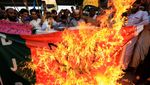 Gegara Nupur Sharma Hina Nabi, Pendemo Ini Bakar Bendera India
