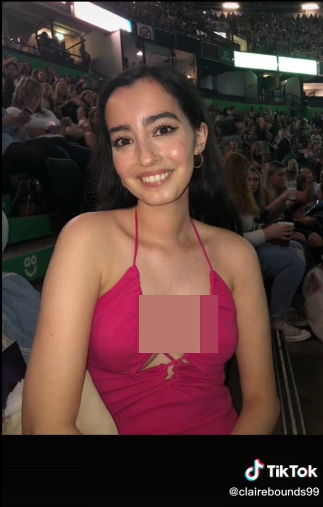 Ia pun tampak tak ragu untuk mengenakan berdandan dengan busana dan makeup yang membuatnya terlihat semakin tidak dikenali. Foto: TikTok Claire Elizabeth