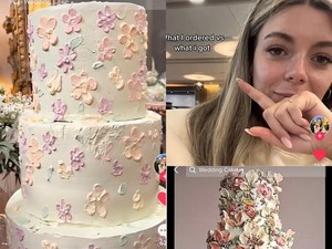 Pesan Kue Pengantin Motif Bunga, Wanita ini Malah Dapat Kue Jelek
