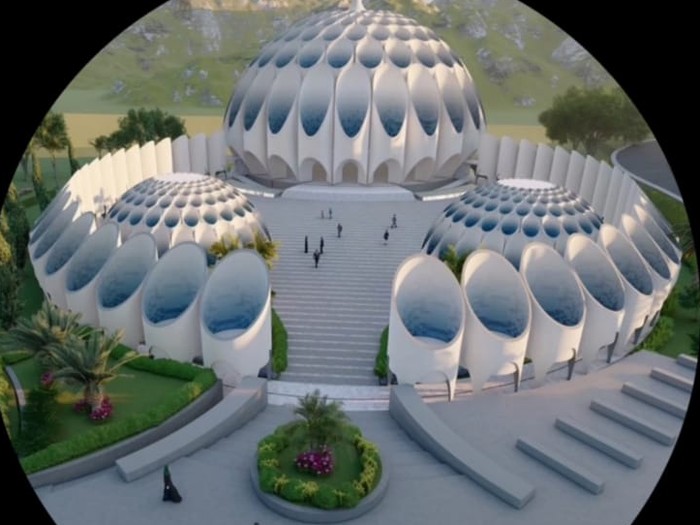 Desain Masjid Al Mumtadz, masjid yang disiapkan Ridwan Kamil sebagai tempat peristirahatan putra sulungnya, Emmeril Khan Mumtad (Eril)