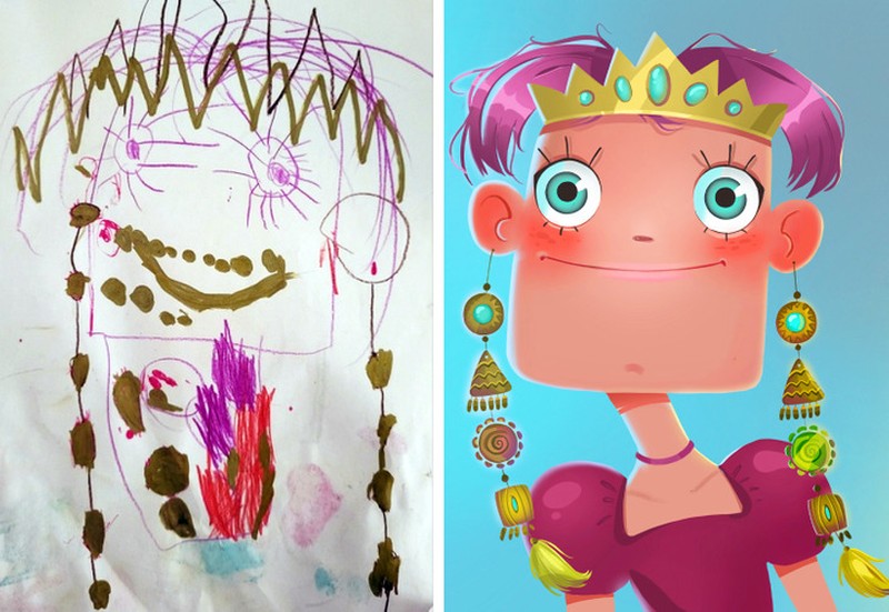 Fotoinet Keren! Ketika Seniman Pro Melukis Ulang Gambar Buatan Anak-anak