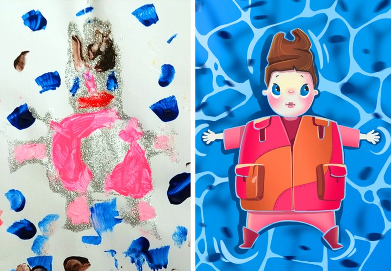 Fotoinet Keren! Ketika Seniman Pro Melukis Ulang Gambar Buatan Anak-anak