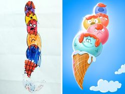 Keren! Ketika Seniman Pro Melukis Ulang Gambar Buatan Anak-anak