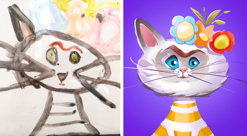 Fotoinet Keren! Ketika Seniman Pro Melukis Ulang Gambar Buatan Anak-anak