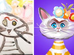 Keren! Ketika Seniman Pro Melukis Ulang Gambar Buatan Anak-anak