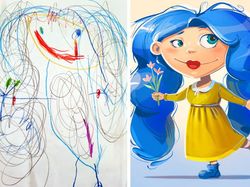 Keren! Ketika Seniman Pro Melukis Ulang Gambar Buatan Anak-anak