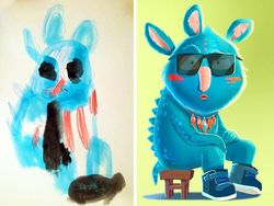 Keren! Ketika Seniman Pro Melukis Ulang Gambar Buatan Anak-anak