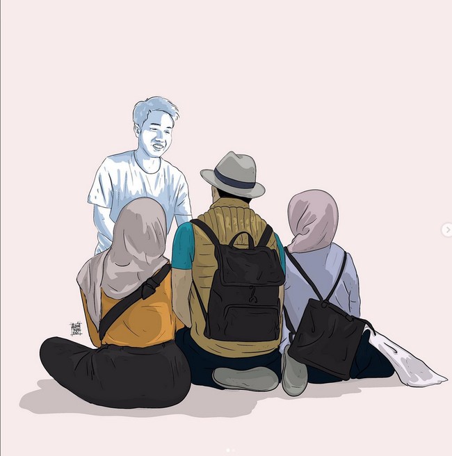 Emmeril Kahn Mumtadz (Eril) hilang di Sungai Aare pada Kamis (26/5) akibat terseret arus sungai. Jenazah Eril ditemukan pada Rabu (1/6). Sebelum ditemukan beredar viral ilustrasi yang menggambarkan keluarga Ridwan Kamil yang menanti keberadaan Eril. Ilustrator Alfin Rizal membuat ilustrasi yang membuat warganet tersentuh. Pulang🙏🏻🌻😭❤️, tulis akun @alfinrizalisme. Foto: Dok. Instagram @alfinrizalisme.