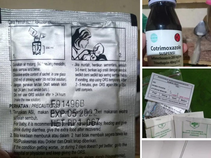Unggahan keluarga balita yang menerima oralit kedaluwarsa dari Puskesmas Bandar Kedung Mulyo Jombang