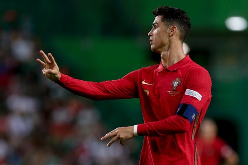 Cristiano Ronaldo of Portugal during the Uefa Nation League football match between Portugal and Czech Republic at Estadio Jose Alvalade in Lisbon on June 9, 2022. (Photo by Valter Gouveia/NurPhoto via Getty Images)