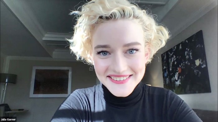 Julia Garner UNSPECIFIED LOCATION – OCTOBER 18: In this screengrab, Julia Garner speaks during the AFI Summit 'INDIE CONTENDERS' at AFI FEST presented by Audi on October 18, 2020 in Various Cities. (Photo by Getty Images/Getty Images for AFI)