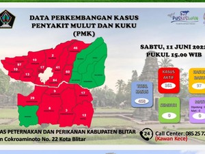 Wabah PMK Kabupaten Blitar Meluas, 458 Hewan Ternak Terjangkit