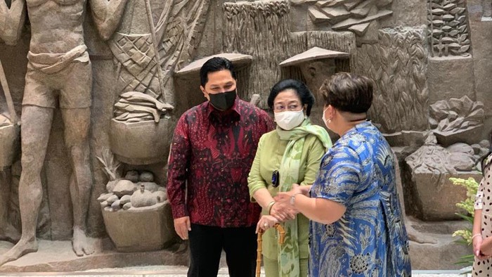 Megawati berkunjung ke Sarinah bersama Erick Thohir (Foto: Rakha/detikcom)
