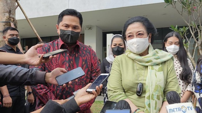 Megawati berkunjung ke Sarinah bersama Erick Thohir (Foto: Rakha/detikcom)