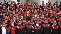 Jokowi mengatakan capaian medali di SEA Games kali ini meningkat. Posisi Indonesia naik ke peringkat 3.  