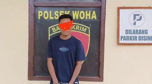 Salah satu terduga pelaku curanmor yang berhasil diringkus Polres Bima di Desa Dadibou dan Desa Penapali, Kecamatan Woha, Kabupaten Bima