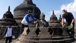 Bersih-bersih, Relief Candi Borobudur Disemprot Air Kencang