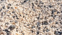 Ternyata hamparan struktur yang menyerupai popcorn ini bukan pasir sungguhan, melainkan fosil karang yang terdampar dan tertaburi abu vulkanik. (Getty Images)