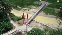 Begini penampakan salah satu dari 3 jembatan yang dibangun Kementerian PUPR yakni, Jembatan Gantung Macanbang Kabupaten Tulungagung.