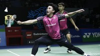 Bermain di Istora Senayan, Rabu (15/6/2022), pasangan ganda putra Indonesia mendapat perlawanan ketat dari Goh/Nur di gim pertama.