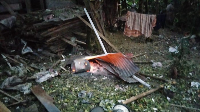 Kondisi TKP beberapa saat setelah ledakan, Selasa (14/6/2022).