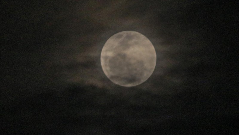 Fenomena Bulan Purnama Stroberi terlihat di langit Depok, Jawa Barat, malam tadi. Tak sempat melihat penampakannya? Nih ada fotonya.