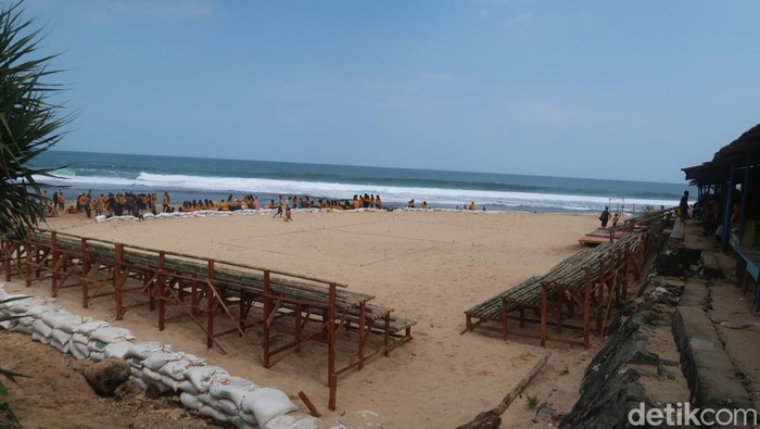 Lokasi kejuaraan voli pantai tingkat nasional di Pantai Sepanjang, Gunungkidul, 22-26 Juni 2022.