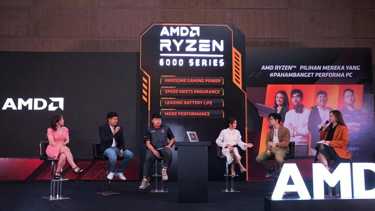 Manjakan Gamers Indonesia, AMD Ryzen 6000 Series Meluncur AMD menghadirkan jajaran lengkap AMD Ryzen™ 6000 Series Processors terbaru ke Indonesia untuk manjakan gamers.
Meskipun sebenarnya prosesor ini bisa juga digunakan untuk para kreator, profesional, dan gamer yang membutuhkan performa dan teknologi mutakhir untuk mendukung segala aktivitasnya.