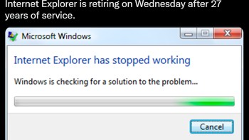 Lagi-lagi netizen menyindir Internet Explorer yang lambat dan sering crash tiba-tiba. Foto: Screenshot/Twitter