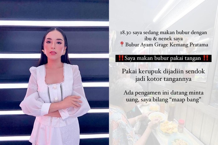 Michelle Wanda Kena Rasisme Saat Asyik Makan Bubur Ayam