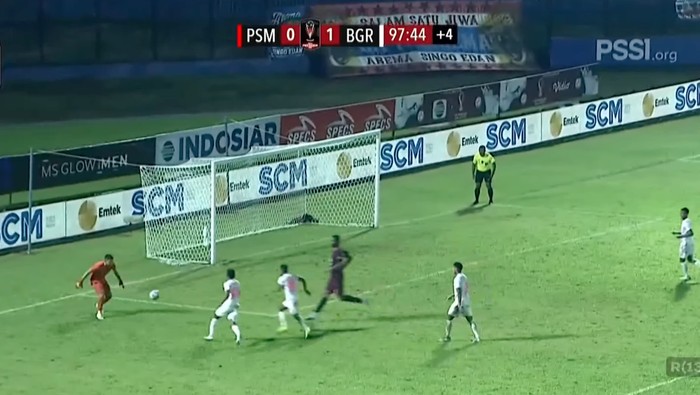 Penghujung laga PSM Makassar Vs Persikabo. (dok. Istimewa)
