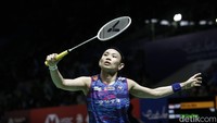 Ratu bulu tangkis Taiwan itu menang dua gim langsung.