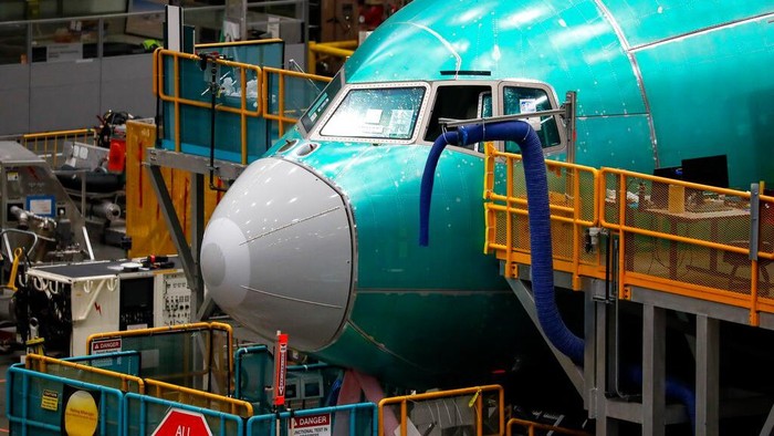 Boeing 787 aircrafts are seen at Boeings Everett Production Facility as they undergo joint verification Wednesday, June 15, 2022, in Everett, Wash. (Jennifer Buchanan/The Seattle Times via AP, Pool)