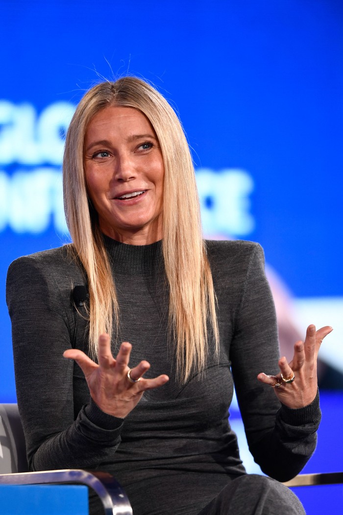 Gwyneth Paltrow, US actress and founder and CEO of Goop, speaks during the Milken Institute Global Conference in Beverly Hills, California on May 4, 2022. (Photo by Patrick T. FALLON / AFP) (Photo by PATRICK T. FALLON/AFP via Getty Images)